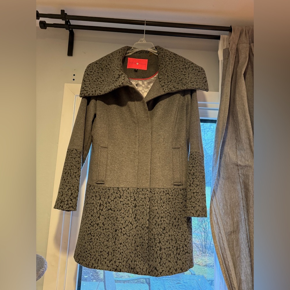 Ivanka Trump Charcoal Textured Trench Coat